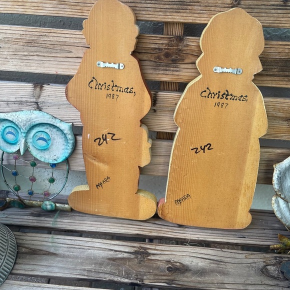 Sale‼️Grandma & Grandpa  Wall Hangers Hand Crafted Wooden Folk Art-Preowned - Picture 5 of 9
